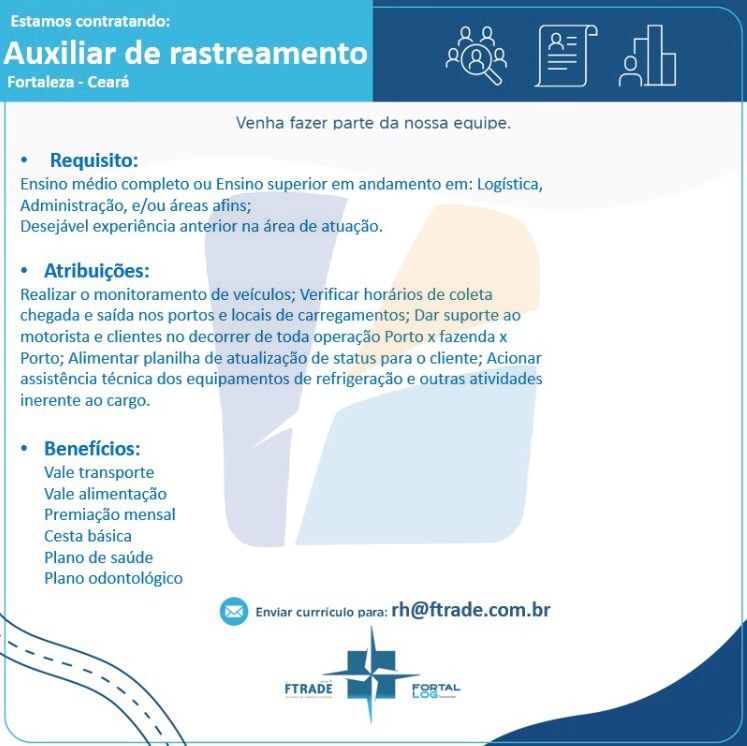 Auxiliar Ambiental, Fortaleza – CE, 01 vaga(s)